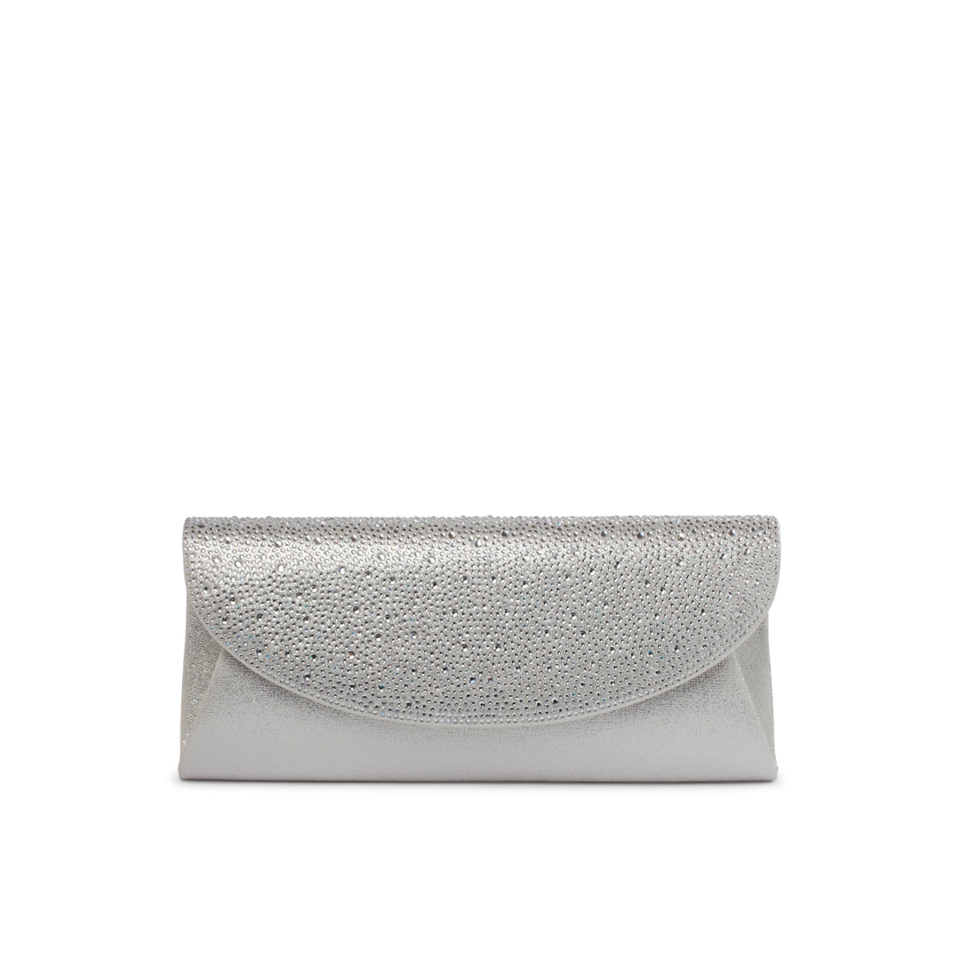 paradox london Dreamstone Clutch Bag Silver Diamante Clutch Bag