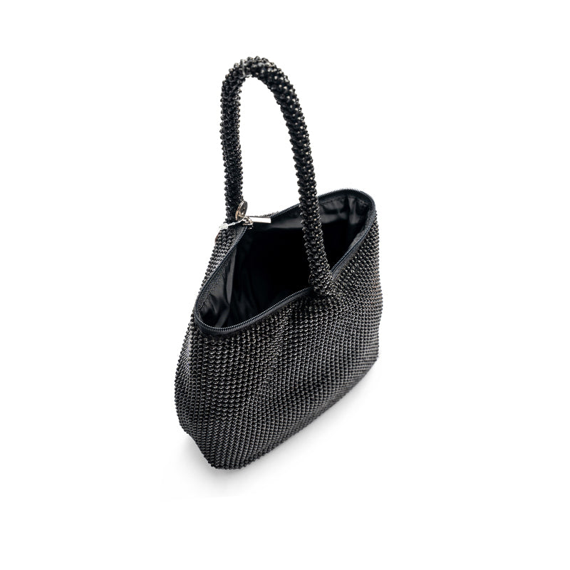 Paradox London Dua Diamante Bag Black Dimante Soft Pouch