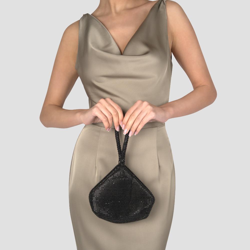 Paradox London Dua Diamante Bag Black Dimante Soft Pouch