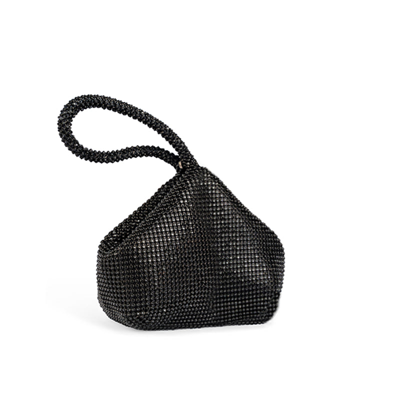 Paradox London Dua Diamante Bag Black Dimante Soft Pouch