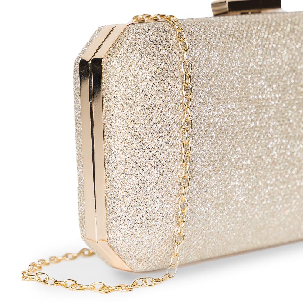 Paradox London Dulcie Clutch Bag Champagne Box Clutch Bag
