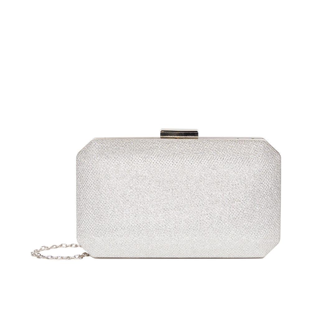 paradox london Dulcie Clutch Bag Silver Box Clutch Bag
