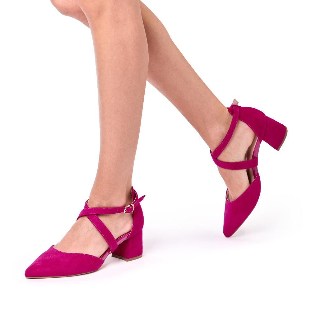 Paradox London Ffion Wide Fit Heels Fuchsia Wide Fit Court Shoes