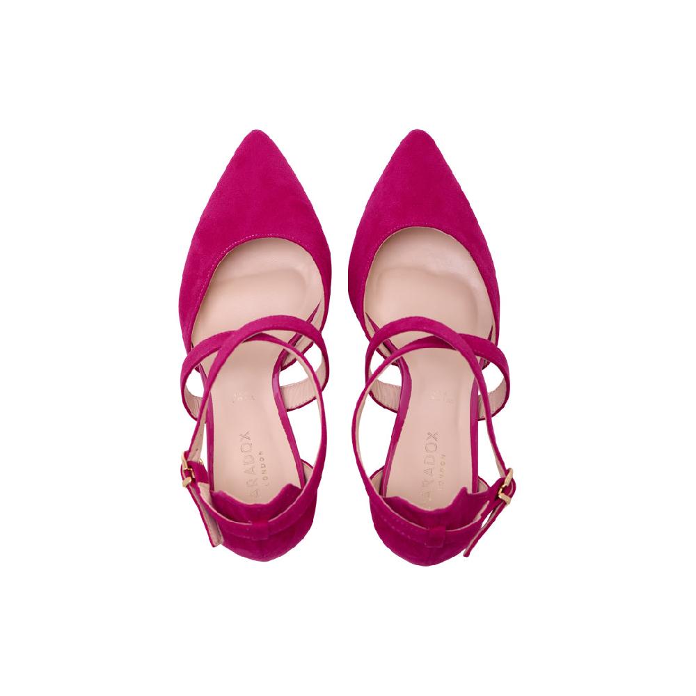 Paradox London Ffion Wide Fit Heels Fuchsia Wide Fit Court Shoes