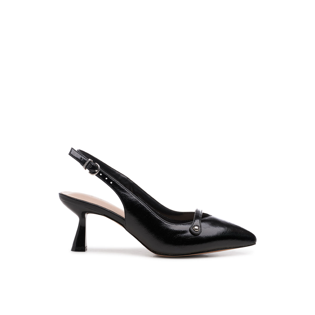 paradox london Florentine Wide Fit Heels Black Faux Leather Wide Fit Heels