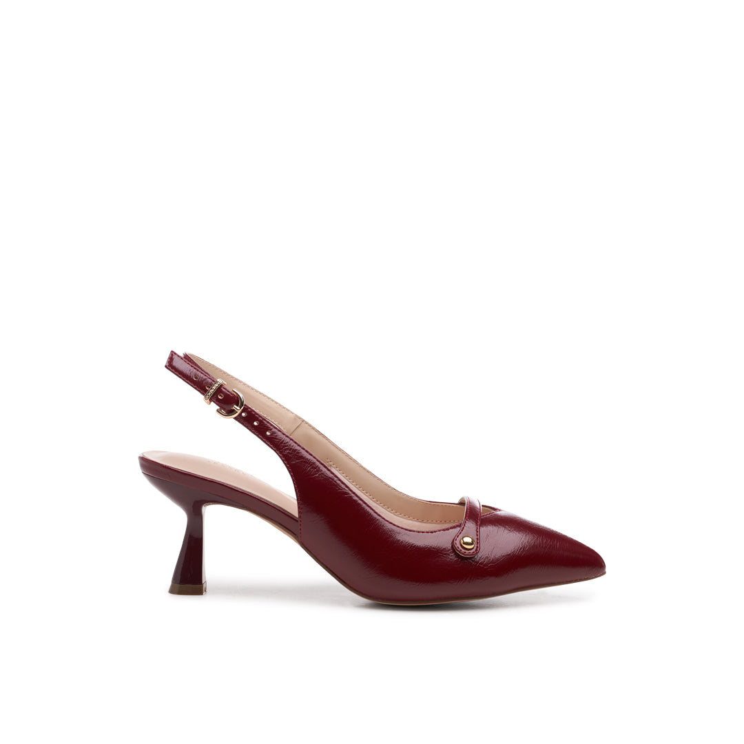 paradox london Florentine Wide Fit Heels Cherry Faux leather Heels