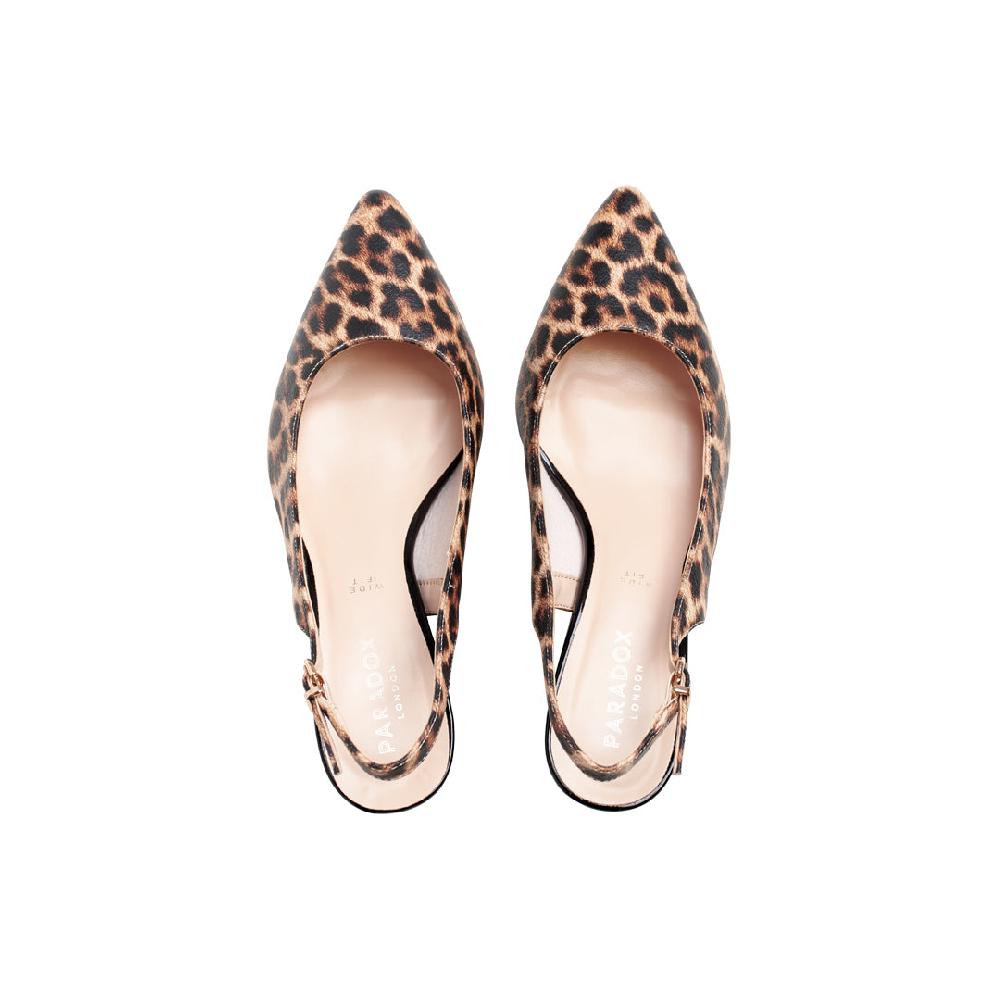 Paradox London Flynn Wide Fit Heels Leopard Print Wide Fit Block Heels