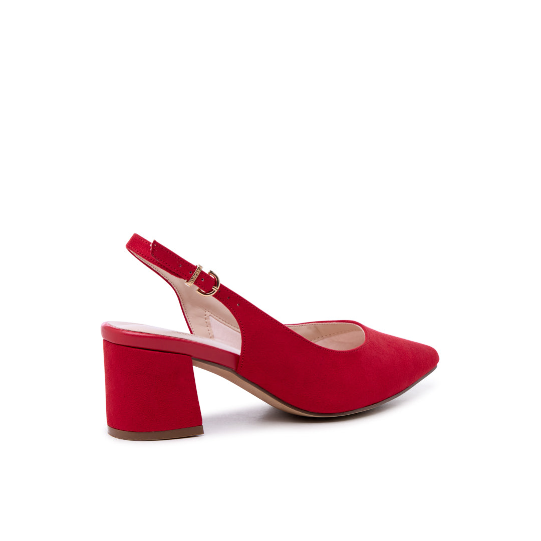Paradox London Flynn Wide Fit Heels Red Wide Fit Block Heels