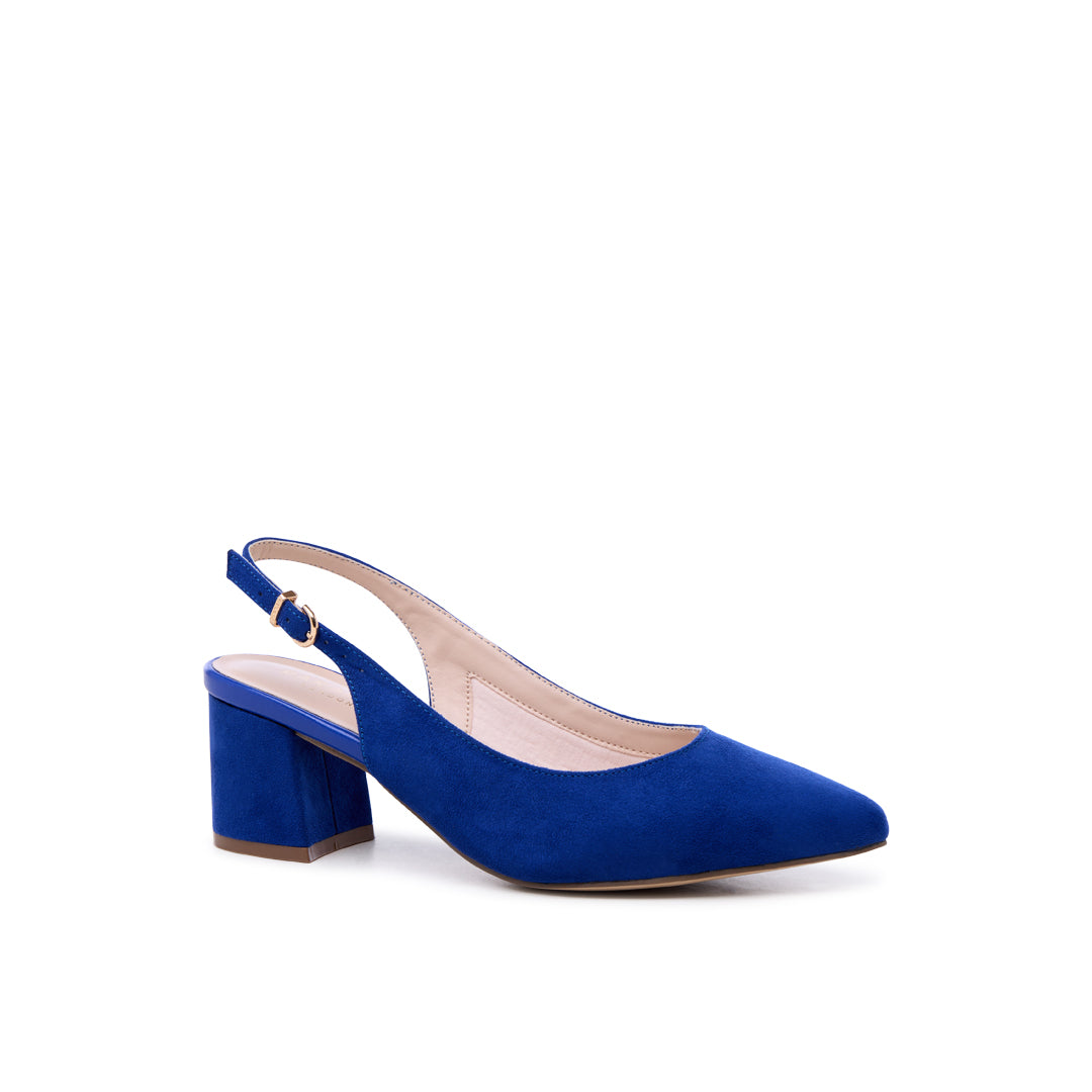 Paradox London Flynn Wide Fit Heels Royal Blue Wide Fit Block Heels