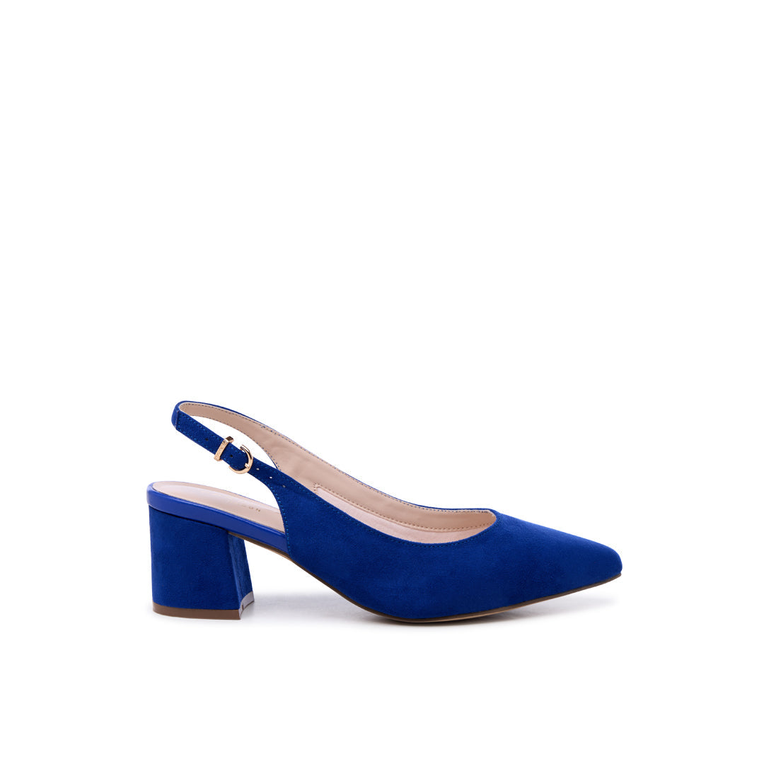 paradox london Flynn Wide Fit Heels Royal Blue Wide Fit Block Heels