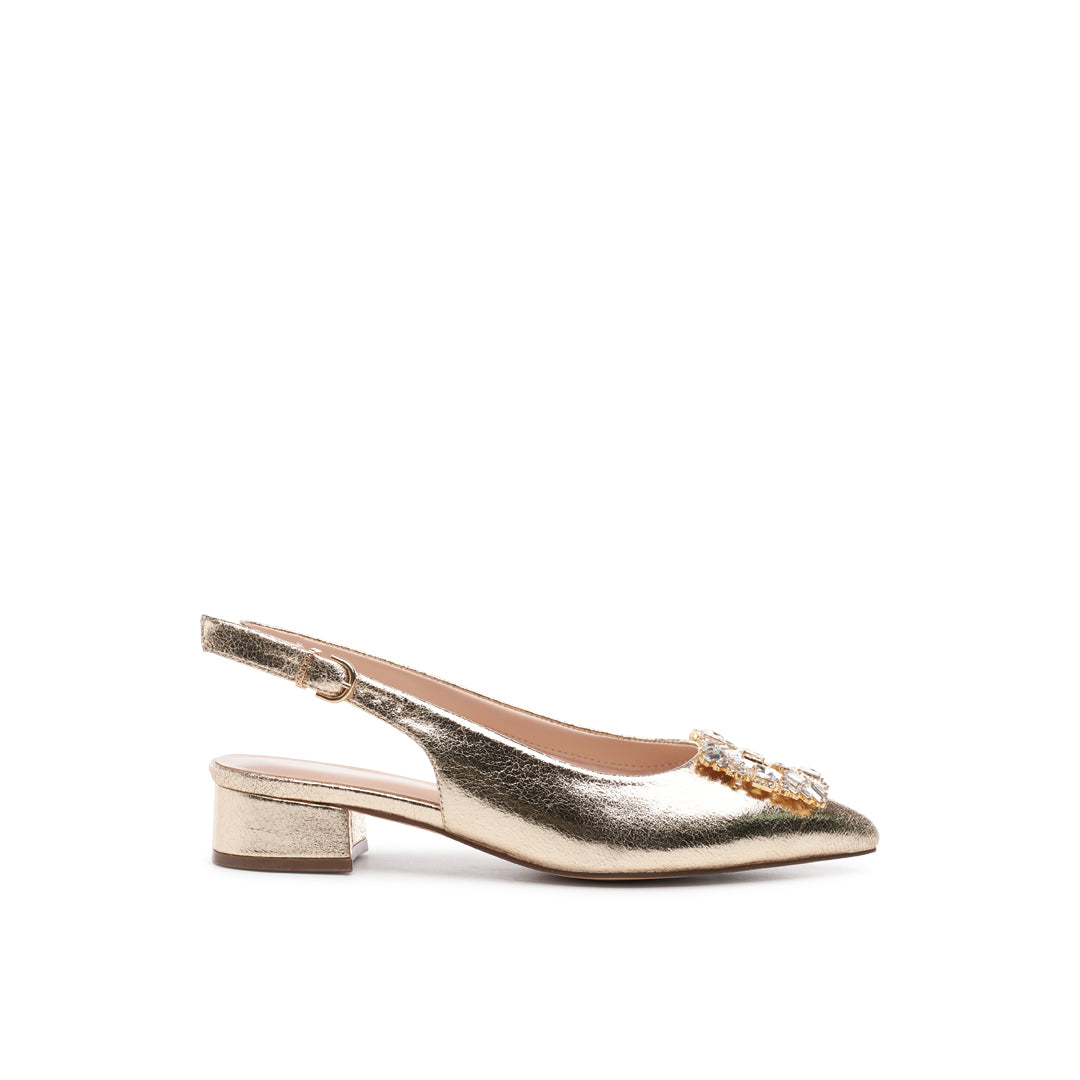 paradox london Fortune Wide Fit Heels Champagne Metallic Block Heels