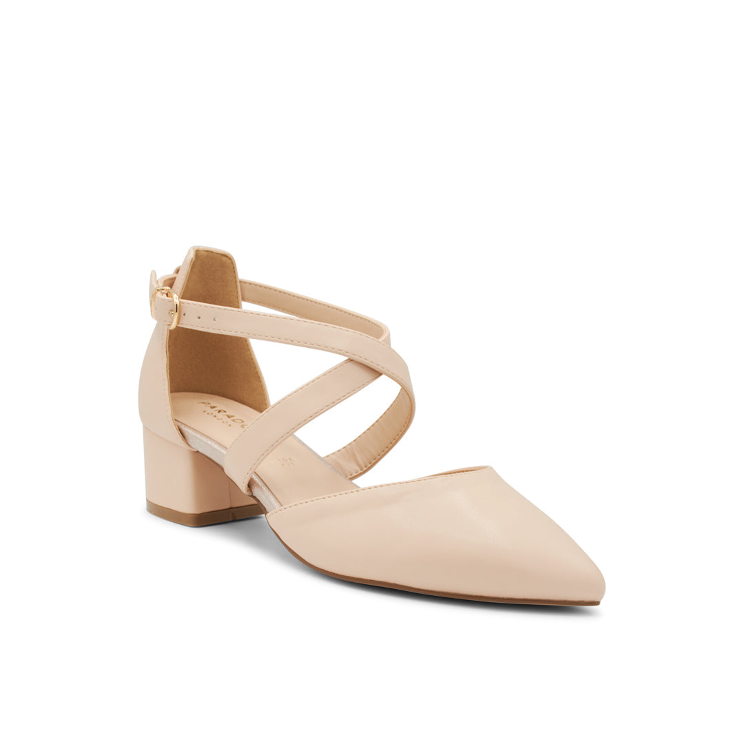 Paradox London Fran Wide Fit Heels Fran Low Block Heel Court Shoe