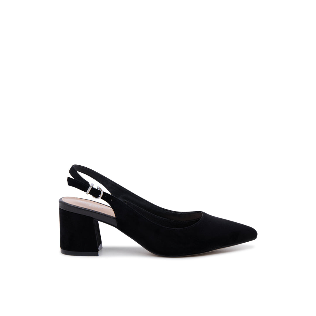 paradox london Isadora Slingback Heels Black Mid Block Heel Slingback Court Shoes