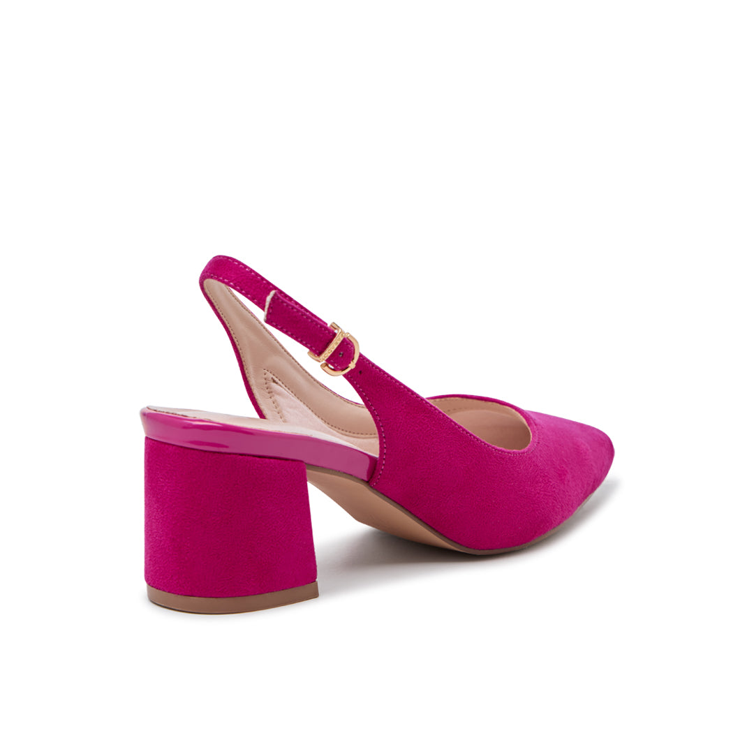 Paradox London Isadora Slingback Heels Fuchsia Mid Block Heel Slingback Court Shoes