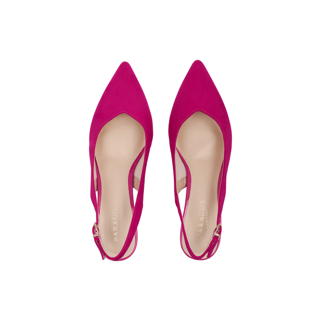 Paradox London Kelsey Slingback Heels Kelsey Flared Heel Slingback Court Shoes