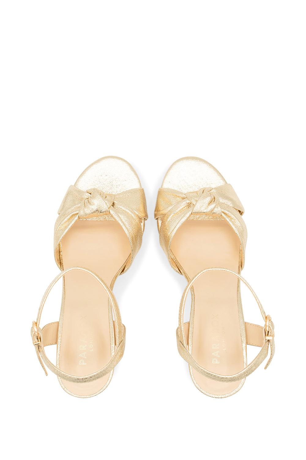 Paradox London Lani Platform Sandals Gold Metallic Platform Sandals