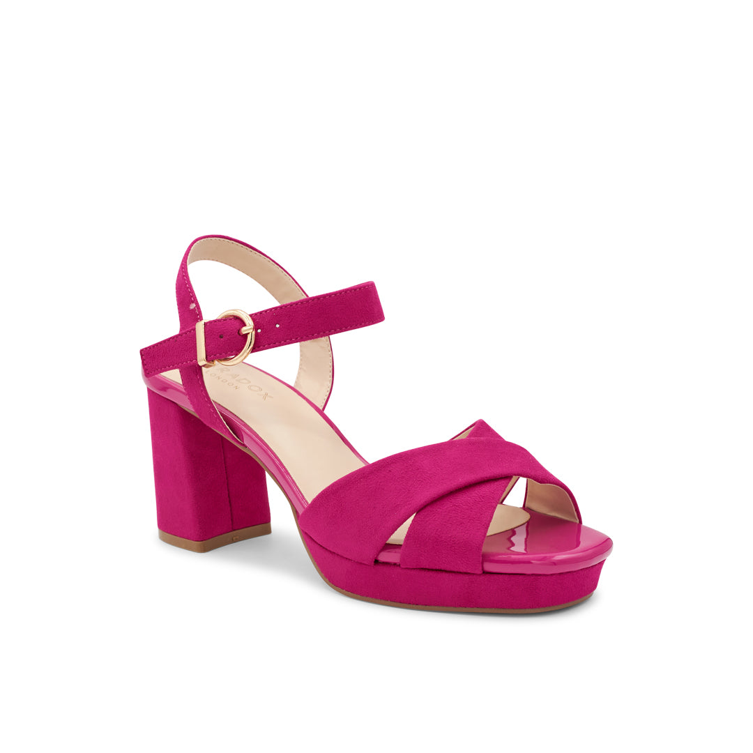 Paradox London Leya Platform Sandals Micro Suede Platform Heeled Sandals