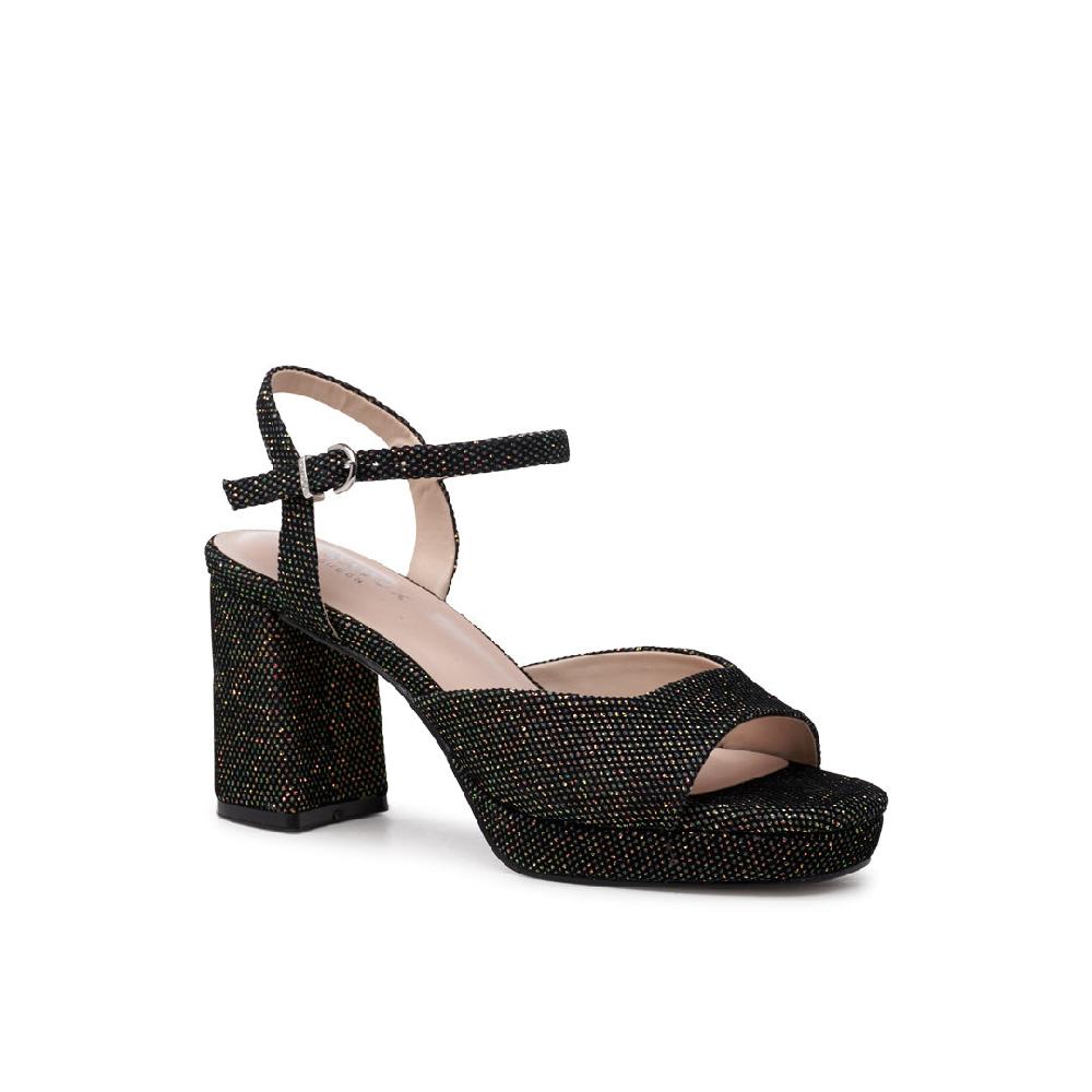 Paradox London Livia Platform Sandals Black High Heel Platform