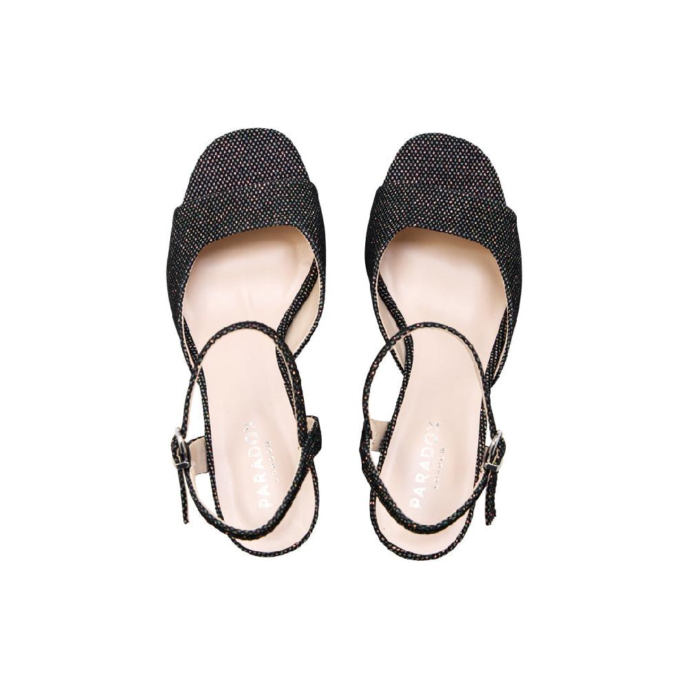 Paradox London Livia Platform Sandals Black High Heel Platform