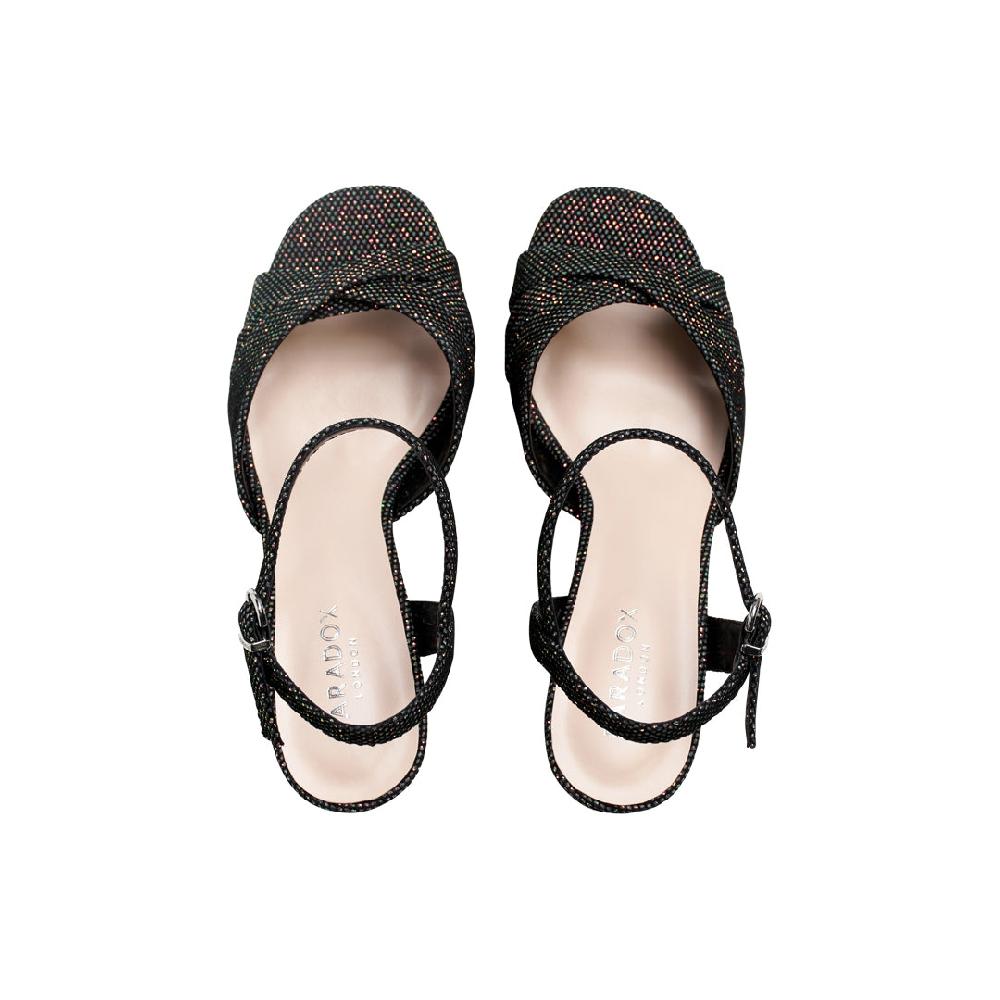 Paradox London Navarra Wide Fit Sandals Black Wide Fit Platform Sandals