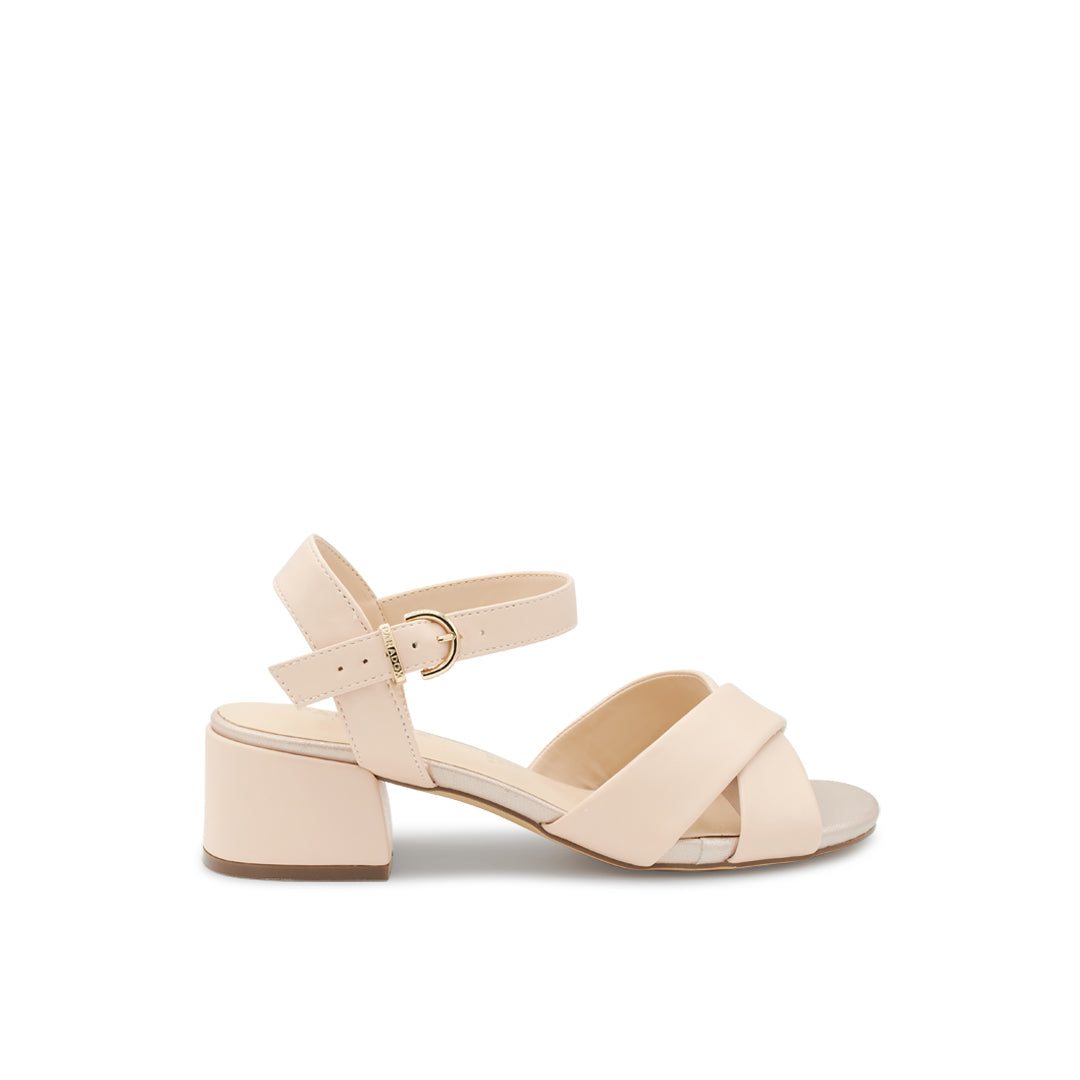 paradox london Neala Wide Fit Sandals Nude Faux Leather Block Heel Sandal