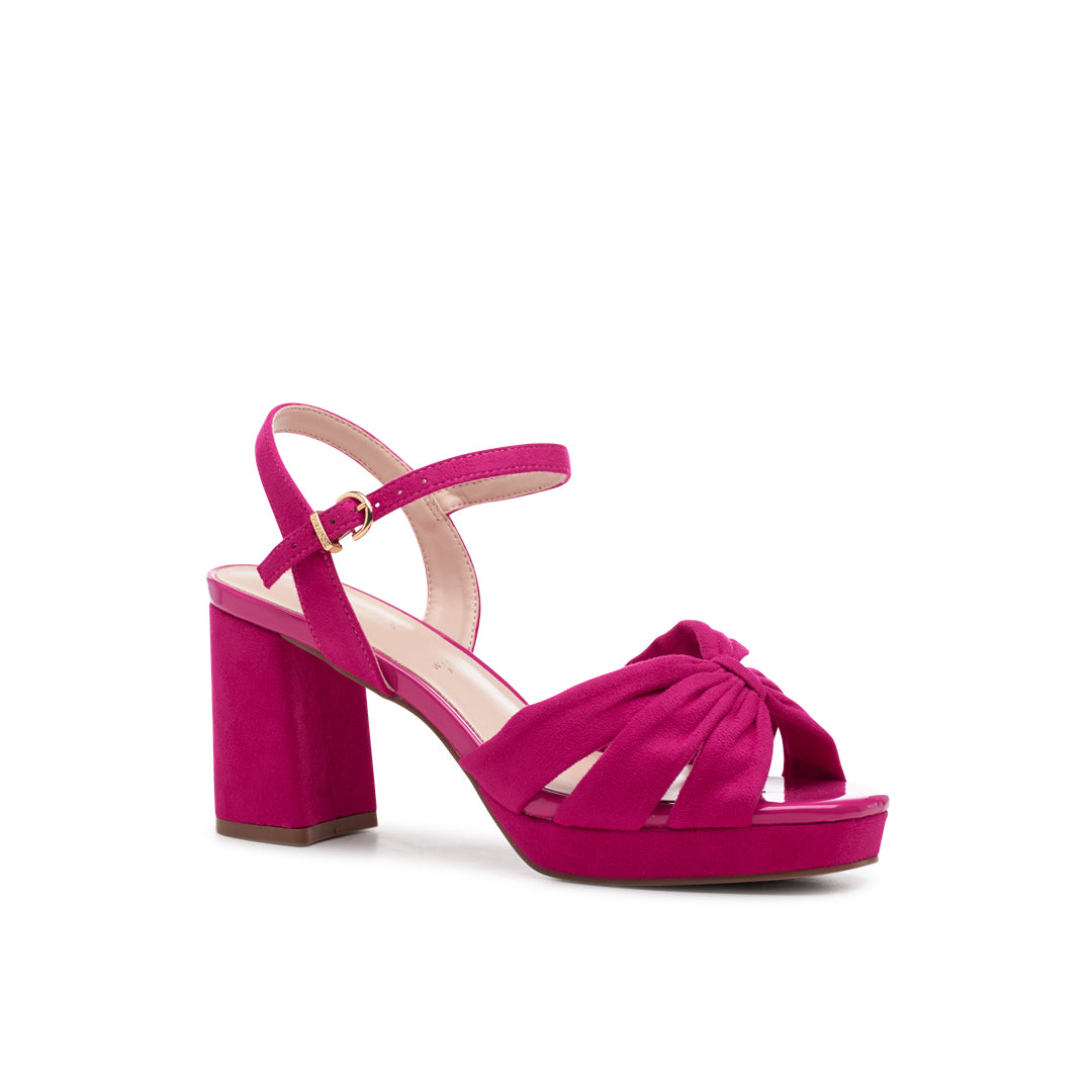 Paradox London Nerita Wide Fit Sandals Fuchsia Wide Fit Heeled Platform Sandals