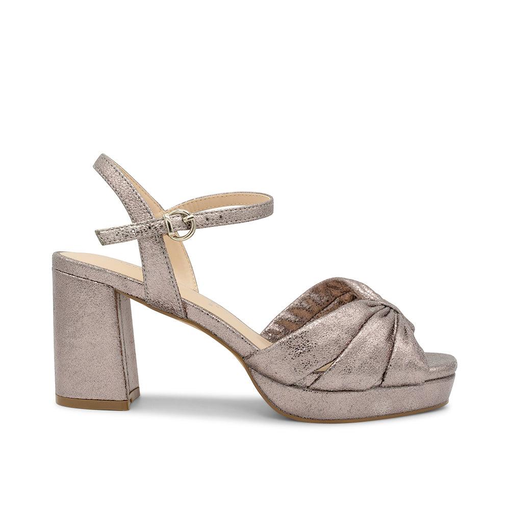 paradox london Nerita Wide Fit Sandals Pewter Metallic Wide Fit Platform Sandals