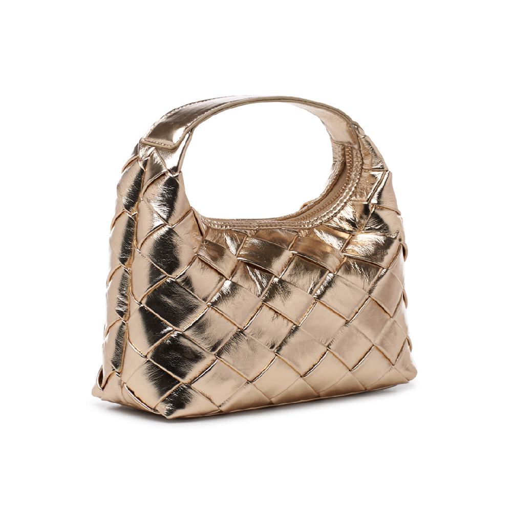 Paradox London Olevia Clutch Bag Champagne Woven Metallic Bag