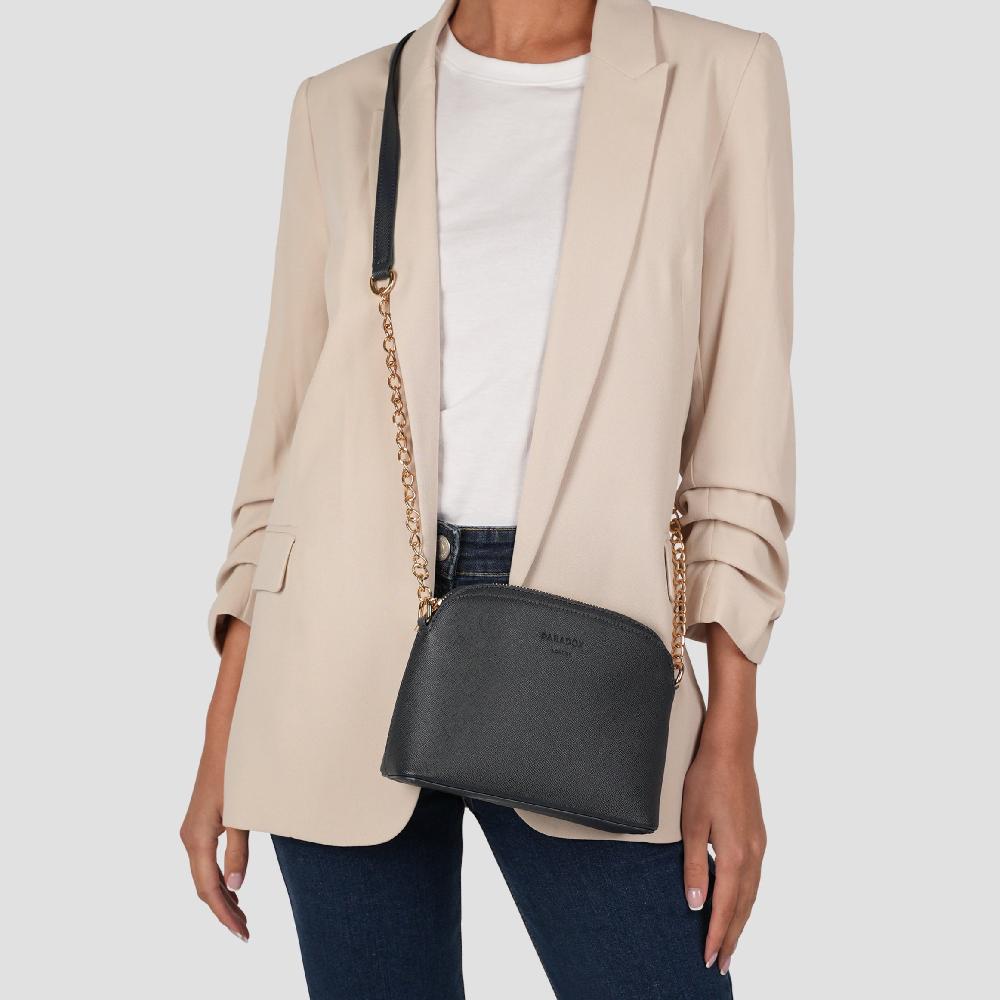 Paradox London Olive Crossbody Bag Black Faux Leather Crossbody Bag