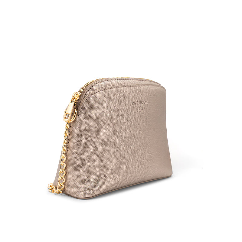 Paradox London Olive Crossbody Bag Pewter Faux Leather Crossbody Bag