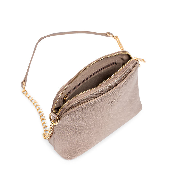 Paradox London Olive Crossbody Bag Pewter Faux Leather Crossbody Bag