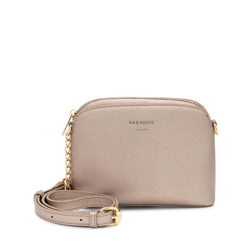 paradox london Olive Crossbody Bag Pewter Faux leather Crossbody bag
