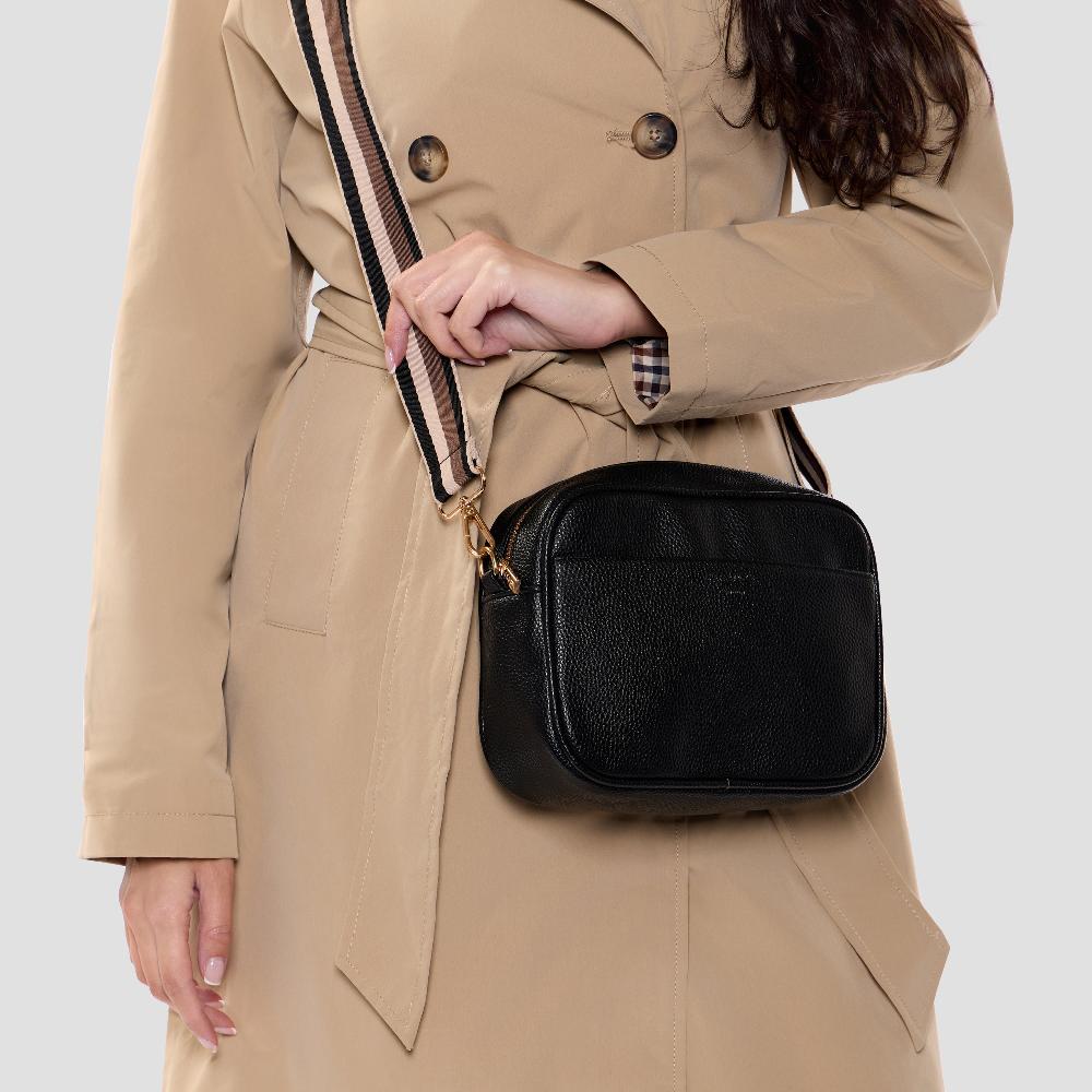 Paradox London Olyssa Crossbody Bag Black Faux Leather Crossbody Bag