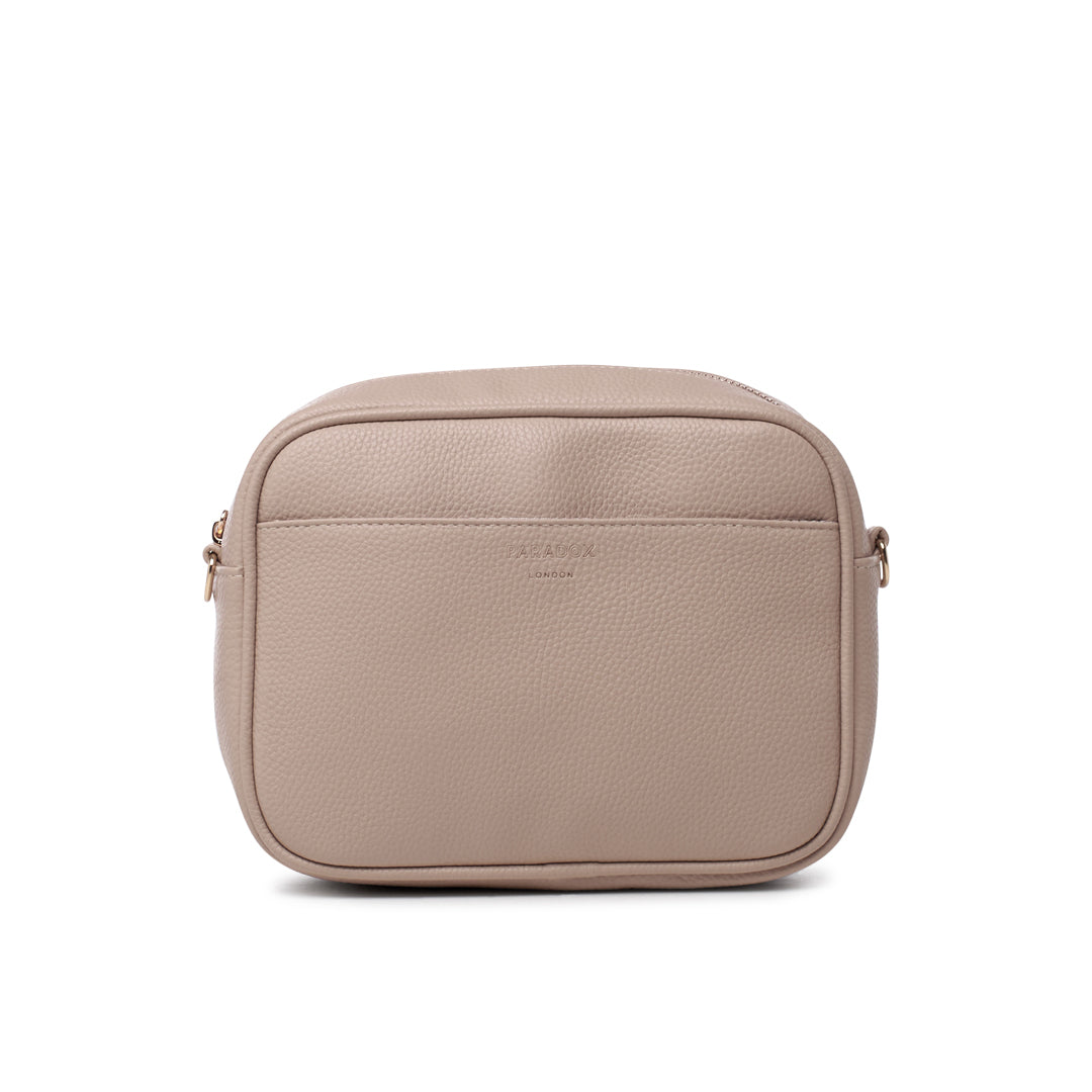 Paradox London Olyssa Crossbody Bag Nude Faux Leather Crossbody Bag
