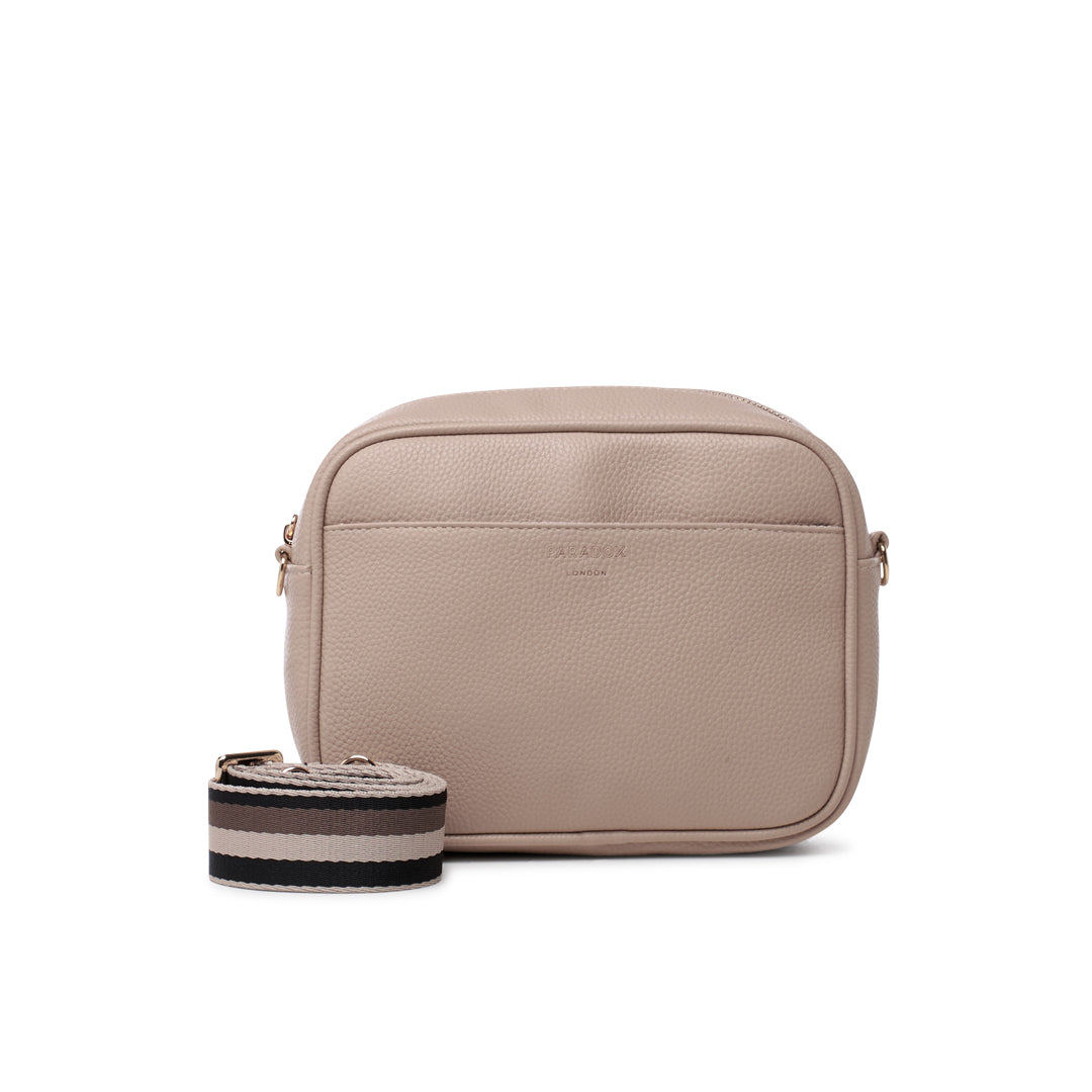paradox london Olyssa Crossbody Bag Nude Faux Leather Crossbody Bag