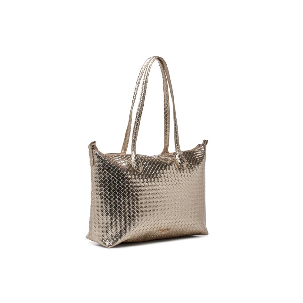 Paradox London Ontario Handbag Champagne Woven MetallicTote Bag