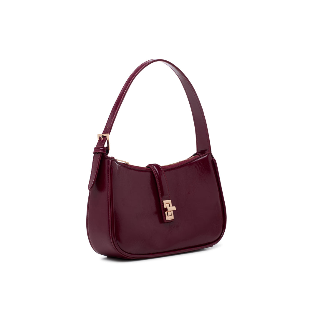 Paradox London Orabella Handbag Cherry Lacquer Faux Leather Shoulder Bag
