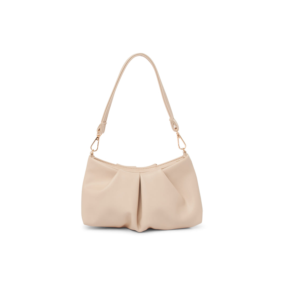 paradox london Oriana Handbag Buttermilk Faux Leather Soft Rouched Shoulder Bag