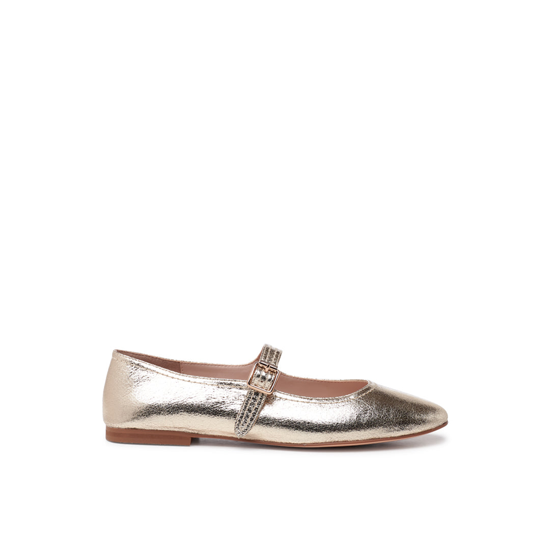 paradox london Parisienne Mary Jane Flats Champagne Faux Leather Mary Janes paradox london Parisienne Mary Jane Flats Champagne Faux Leather Mary Janes