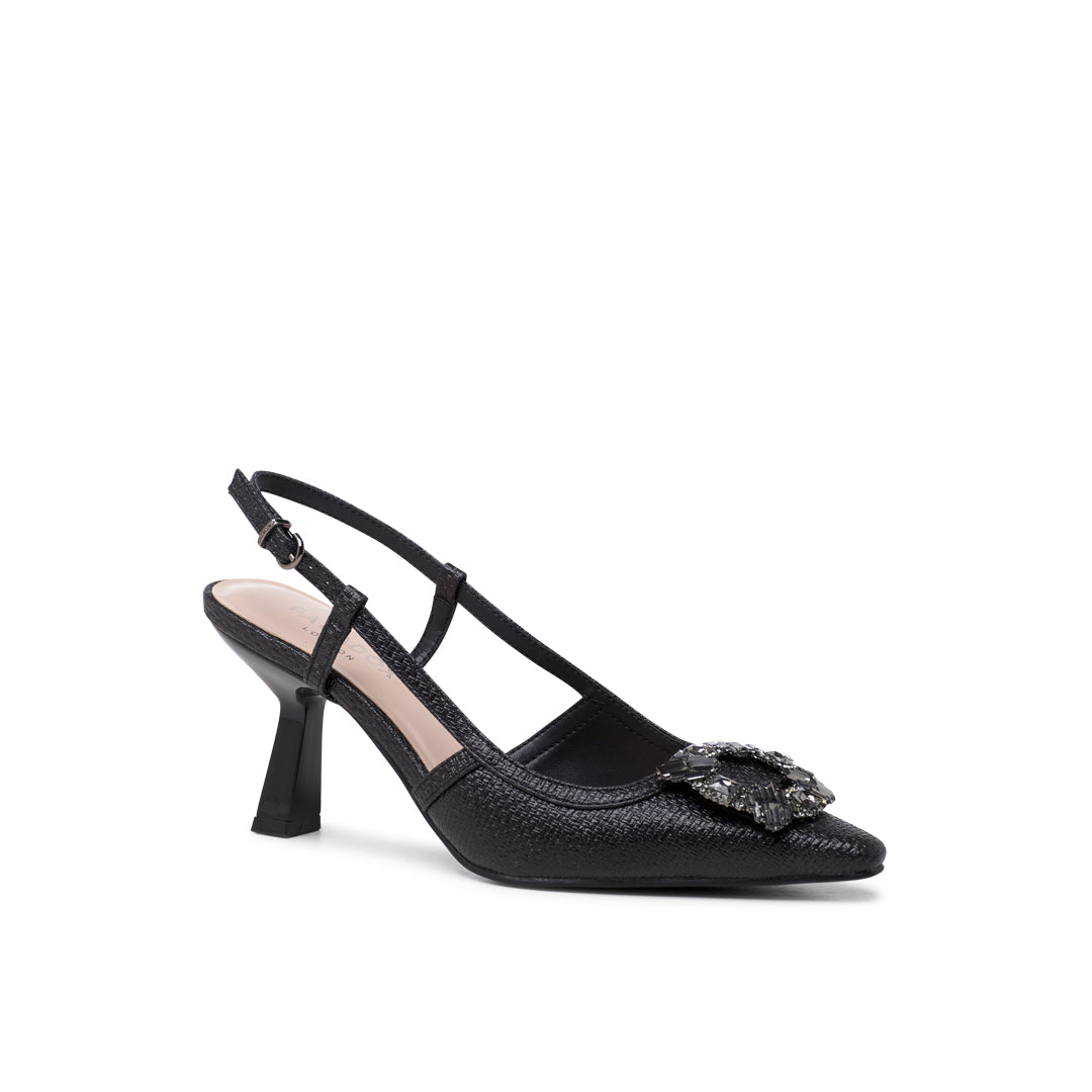 Paradox London Tara Slingback Heels Black Slingback High Heels
