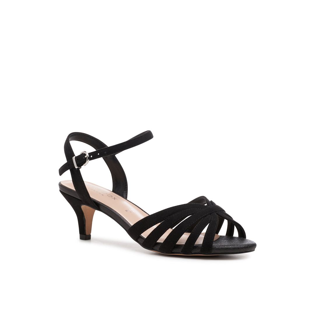 Paradox London Taytum Wide Fit Heeled Sandals Black Wide Fit Heeled Sandals