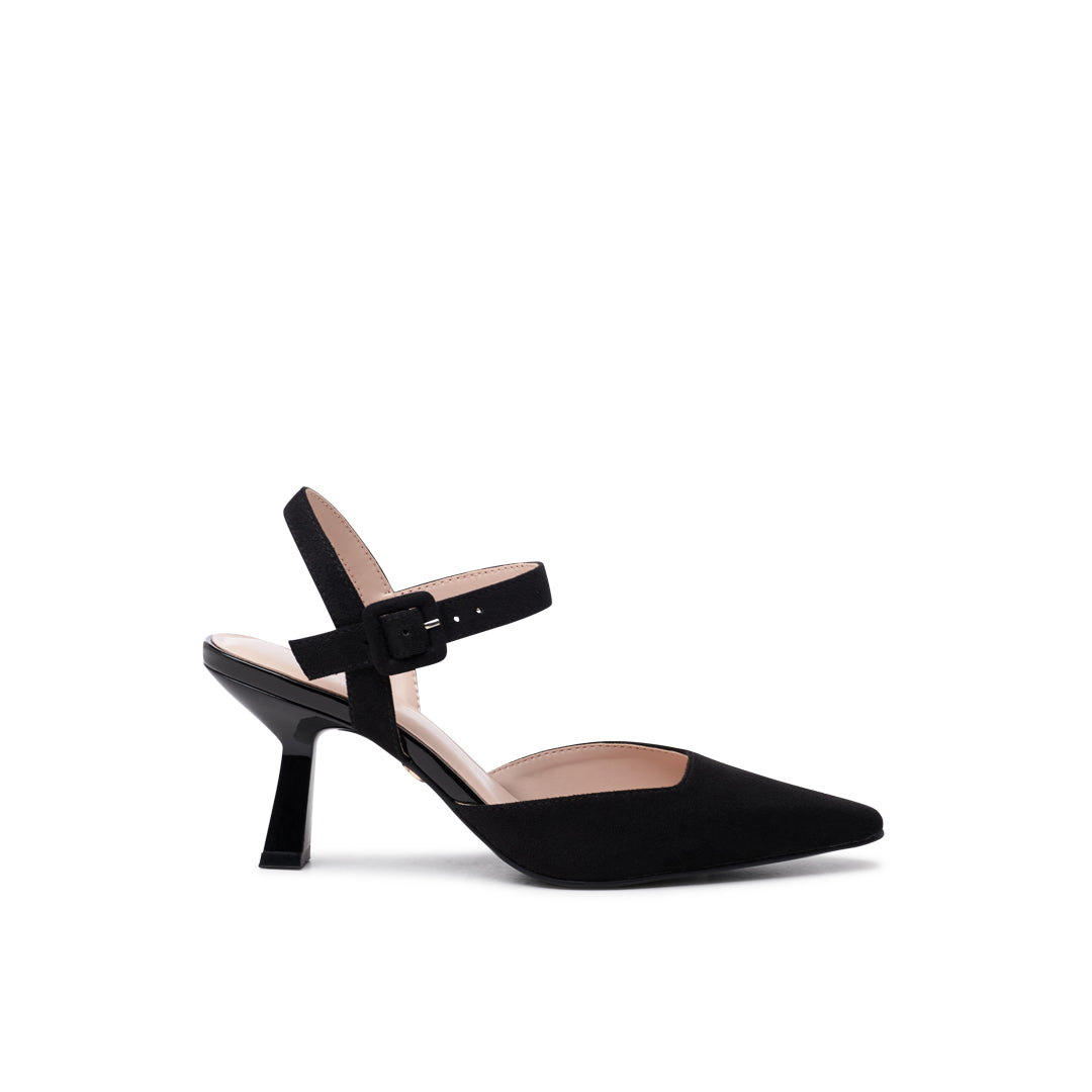 paradox london Tempest Heels Black Flared Heel Court Shoes paradox london Tempest Heels Black Flared Heel Court Shoes