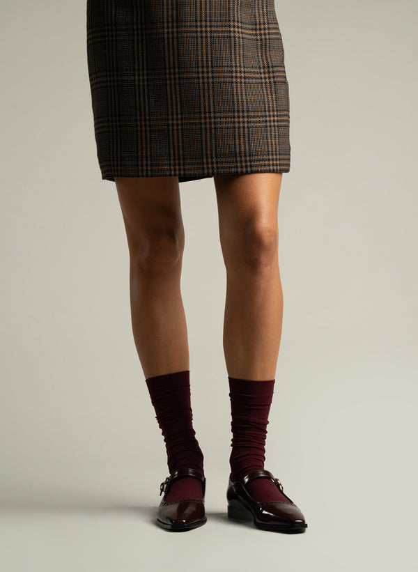 Parallèle Ballerines Cuir Brossé Bordeaux Marsala - Chaussures Femmes