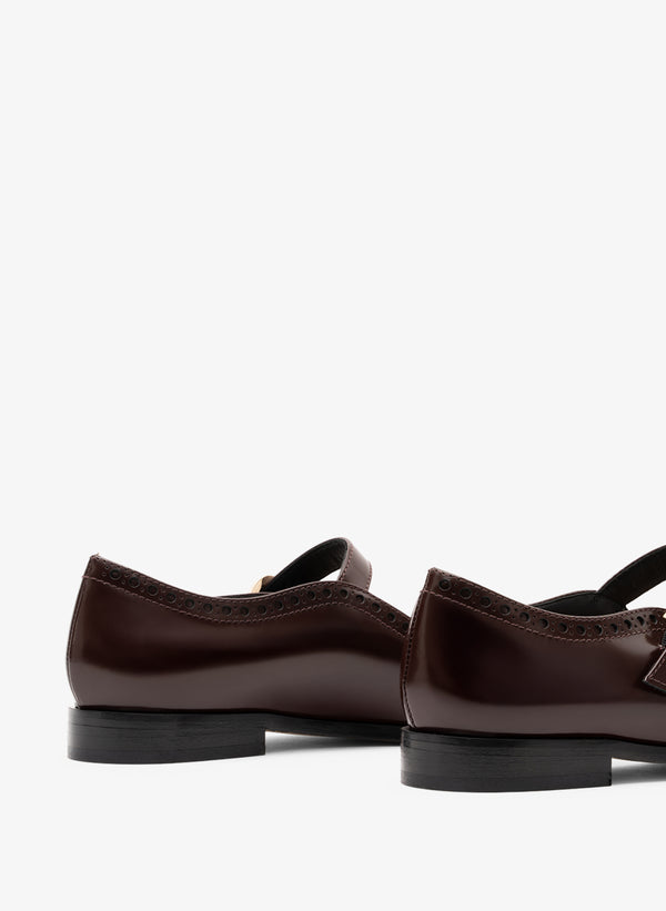 Parallèle Ballerines Cuir Brossé Bordeaux Marsala - Chaussures Femmes