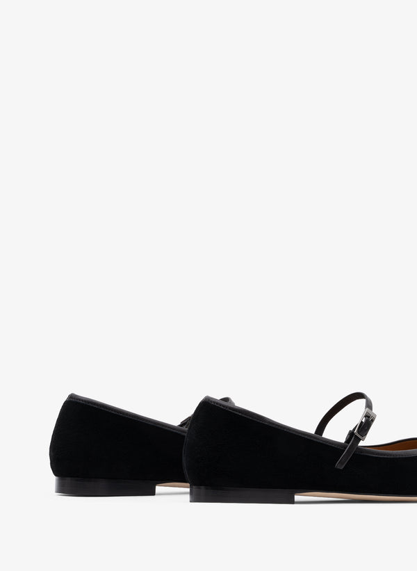 Parallèle Ballerines Cuir Velours Noir Dakota - Chaussures Femmes