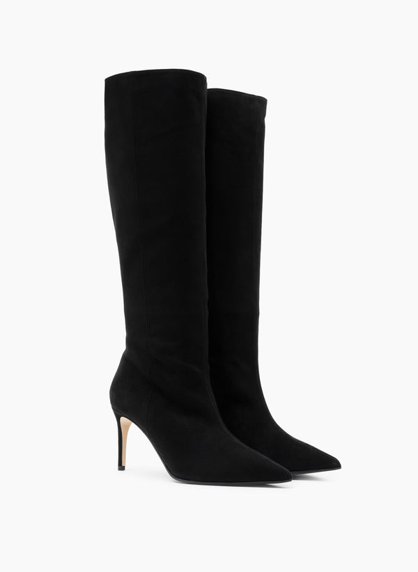 Parallèle Bottes Cuir Daim Noir Golden - Chaussures Femme