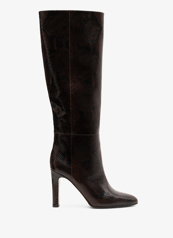 parallèle Bottes Cuir Imprimé Serpent Teresa - Chaussures Femme