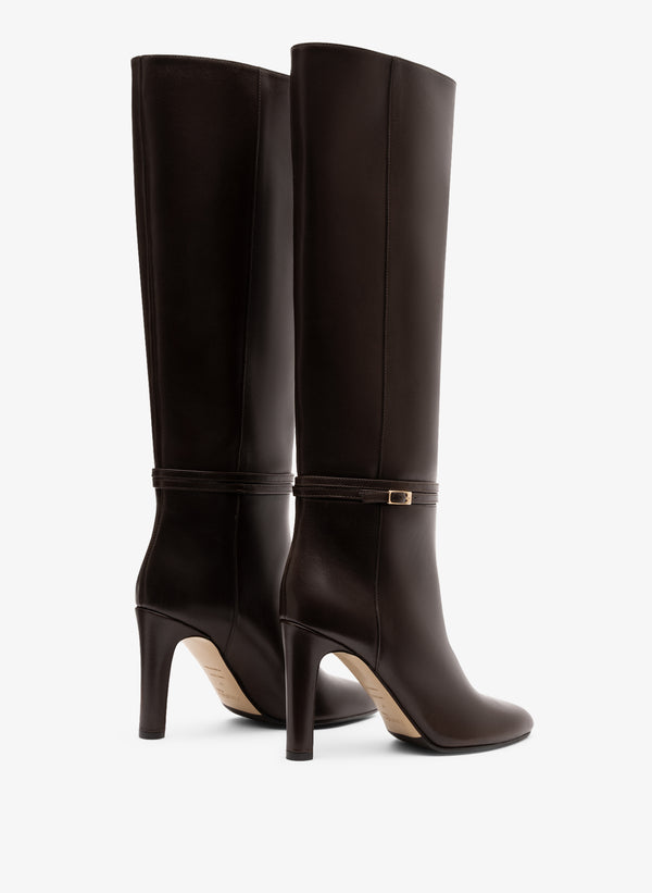 Parallèle Bottes Cuir Lisse Expresso Pascoli - Chaussures Femmes