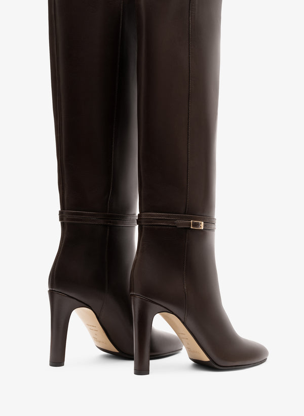 Parallèle Bottes Cuir Lisse Expresso Pascoli - Chaussures Femmes