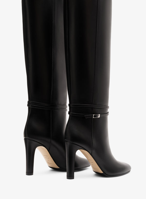 Parallèle Bottes Cuir Lisse Noir Pascoli - Chaussures Femme